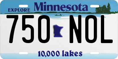 MN license plate 750NOL