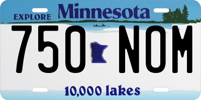 MN license plate 750NOM