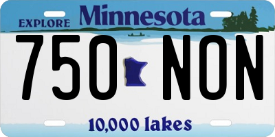 MN license plate 750NON