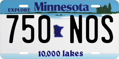 MN license plate 750NOS