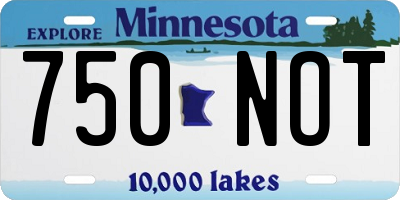 MN license plate 750NOT