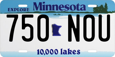 MN license plate 750NOU
