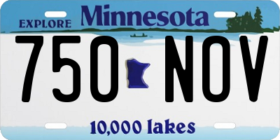 MN license plate 750NOV
