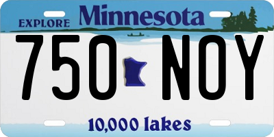 MN license plate 750NOY