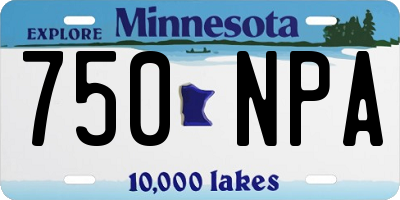 MN license plate 750NPA