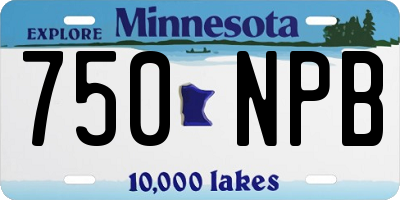 MN license plate 750NPB
