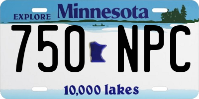 MN license plate 750NPC