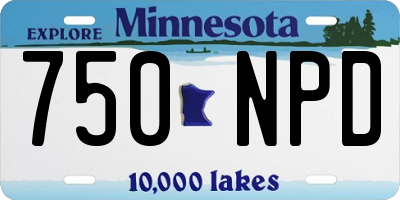 MN license plate 750NPD