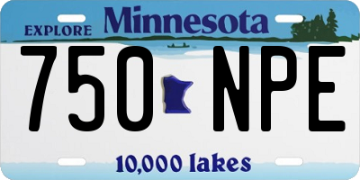 MN license plate 750NPE