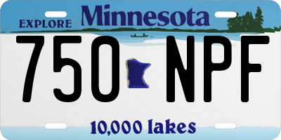 MN license plate 750NPF