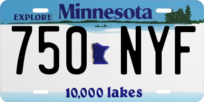 MN license plate 750NYF