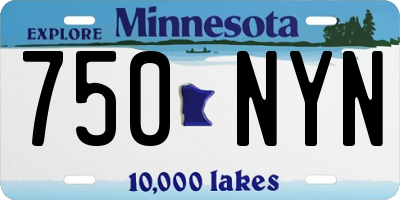 MN license plate 750NYN