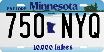 MN license plate 750NYQ