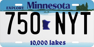 MN license plate 750NYT