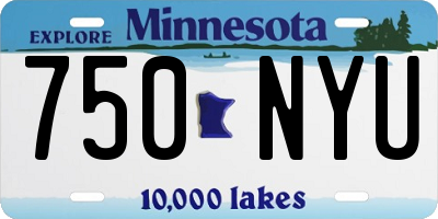 MN license plate 750NYU