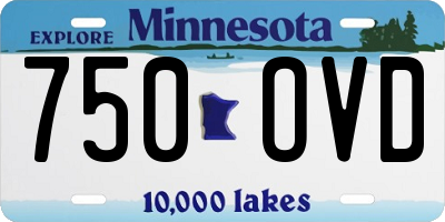 MN license plate 750OVD