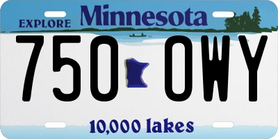 MN license plate 750OWY