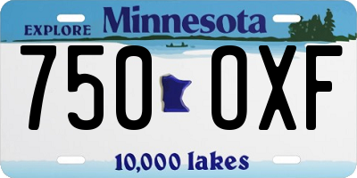 MN license plate 750OXF
