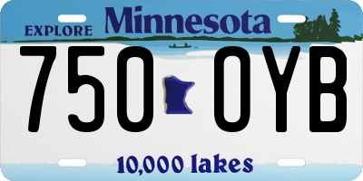 MN license plate 750OYB