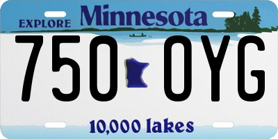 MN license plate 750OYG