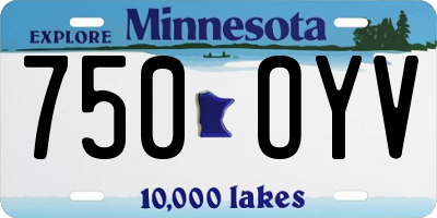 MN license plate 750OYV