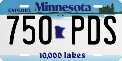 MN license plate 750PDS