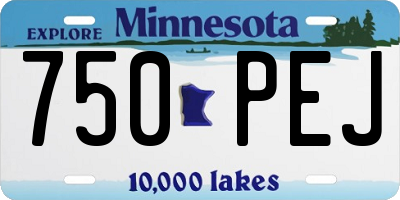 MN license plate 750PEJ
