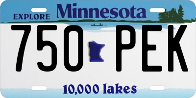 MN license plate 750PEK