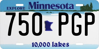 MN license plate 750PGP