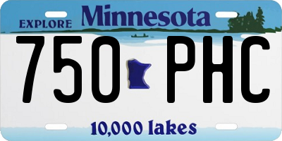 MN license plate 750PHC