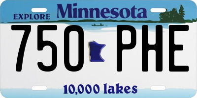 MN license plate 750PHE