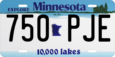 MN license plate 750PJE