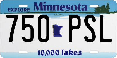 MN license plate 750PSL