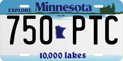 MN license plate 750PTC
