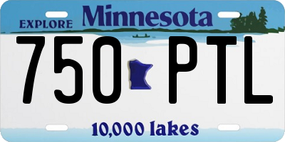 MN license plate 750PTL