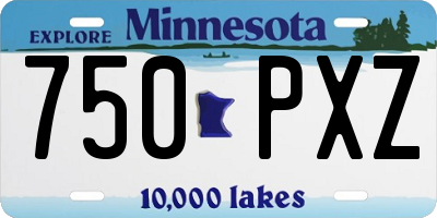 MN license plate 750PXZ