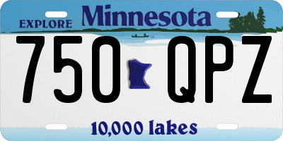 MN license plate 750QPZ