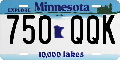 MN license plate 750QQK