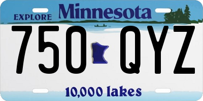 MN license plate 750QYZ