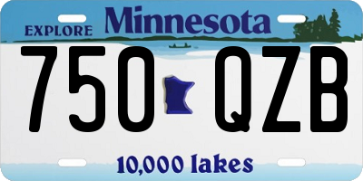MN license plate 750QZB