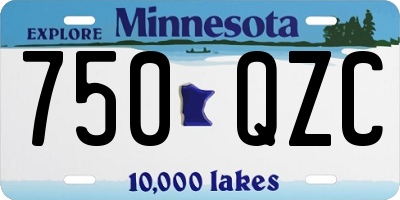MN license plate 750QZC