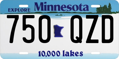 MN license plate 750QZD