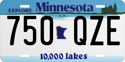 MN license plate 750QZE