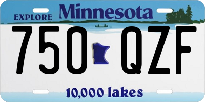 MN license plate 750QZF