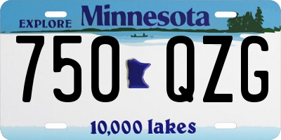 MN license plate 750QZG