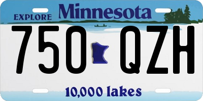 MN license plate 750QZH