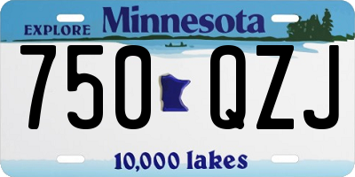 MN license plate 750QZJ