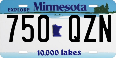 MN license plate 750QZN