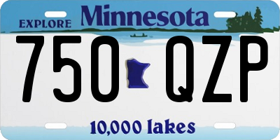 MN license plate 750QZP