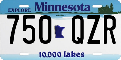 MN license plate 750QZR